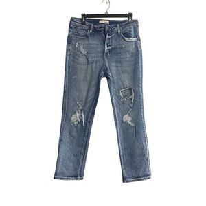 VERVET‎ Women’s Distressed Destroyed Stretch Boyfriend Jeans W30 L 27 Blue